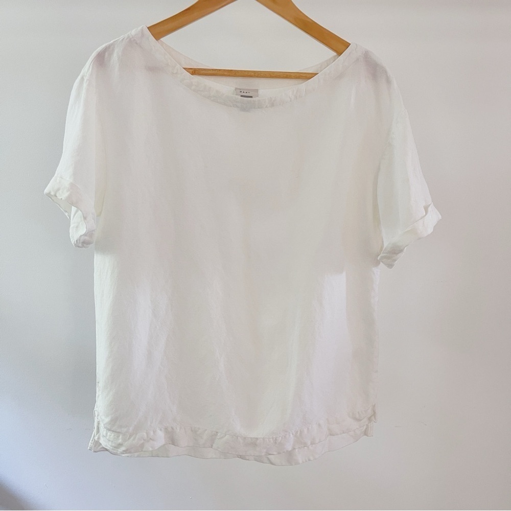 a new day linen blend White Blouse